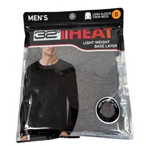 New Mens 32 Degrees Heat Lightweight Base Layer LS Shirt Size Small Gray